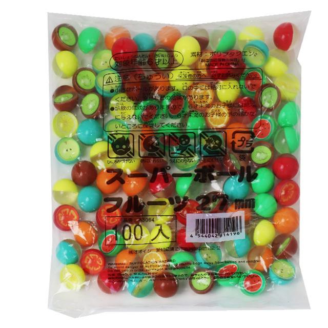 スーパーボール フルーツ 27mm 100個入り スーパーボールすくい : 雑貨