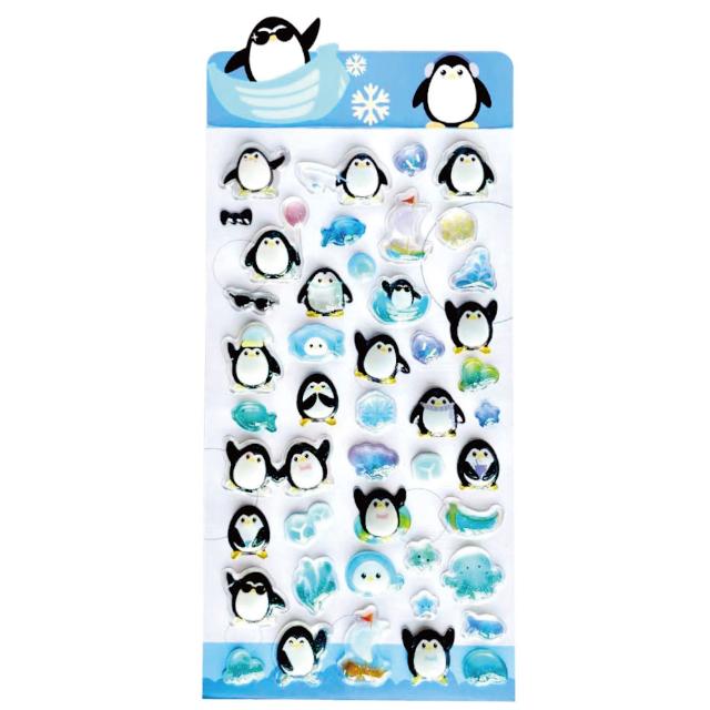 3Dデコシールマスコット 5種5個セット おばけ ネコ うさぎ パンダ