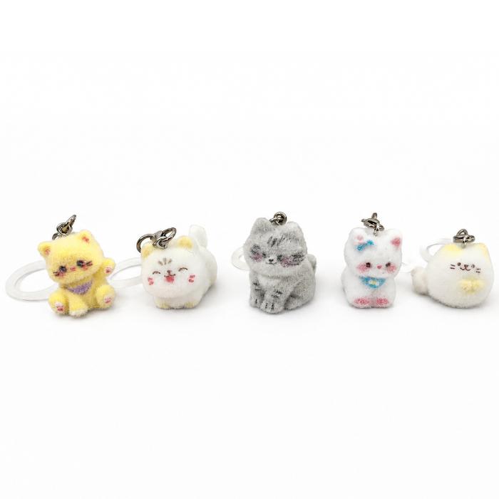 ぽてまる にゃんこのアンブレラチャーム 5種5個セット キーホルダー 傘