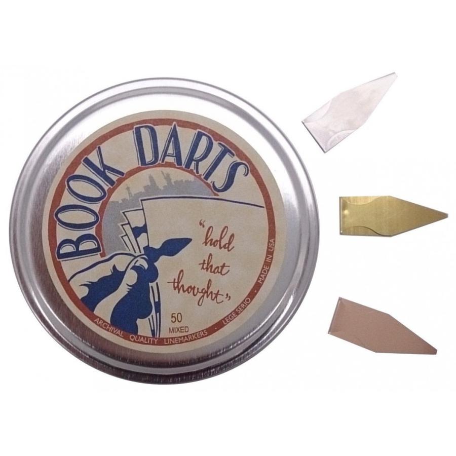 ブックダーツ 50個 缶入り 全4種類 BOOK DARTS 本のしおり : 雑貨才蔵