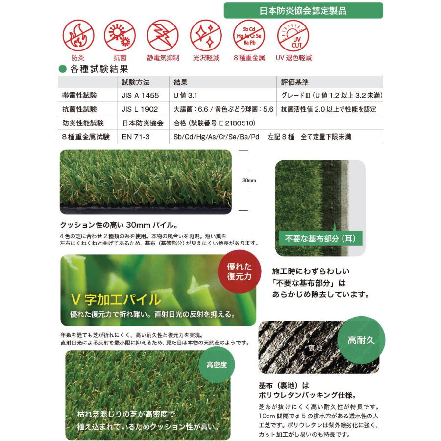 人工芝 オンリーワンクラブ リアルグラス人工芝SG 防草シートセット（2m×10m） GM2-RGB32 日本防炎協会認定製品 :oo16sh ...
