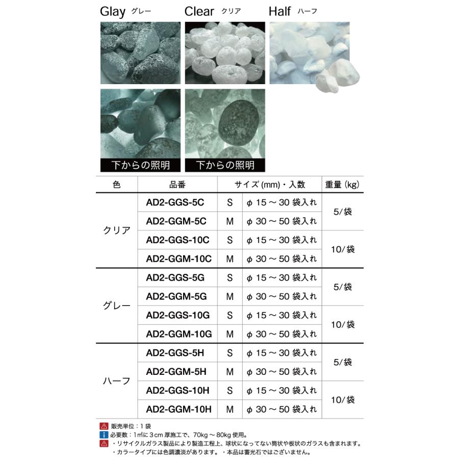 石材　化粧砂利　オンリーワンクラブ　化粧砂利　10kg　1袋　石材　ガラスゴロタeco　グレー　ゴロタ石