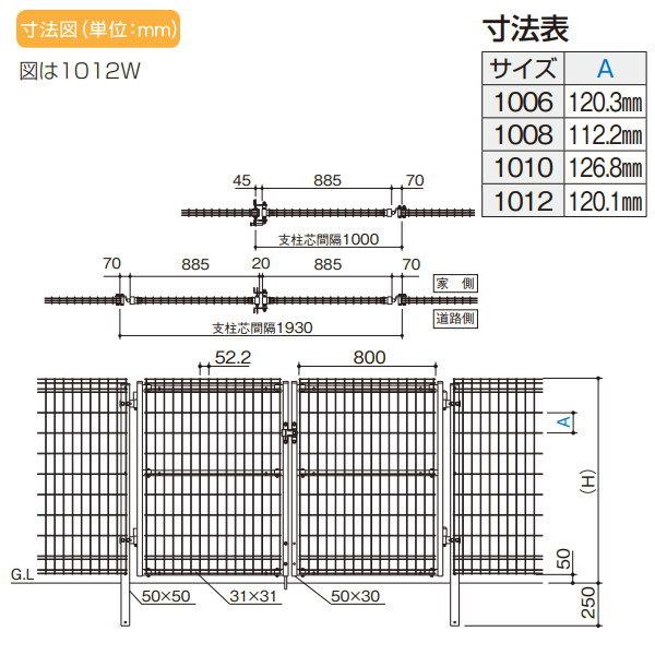 メッシュフェンス　四国化成　シコク　DIY　ニュー・プロメッシュフェンス門扉　片開き　囲い　屋　1F型　境界　H600　塀　ガーデン　NPM1F-1006S　壁　スチール枠