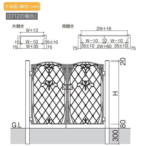 鋳物門扉 三協アルミ 三協立山 ハーベリー 2型 門柱タイプ 内開き施工 鋳物門扉 三協アルミ 三協立山 ハーベリー 2型 門柱タイプ 内開き施工
