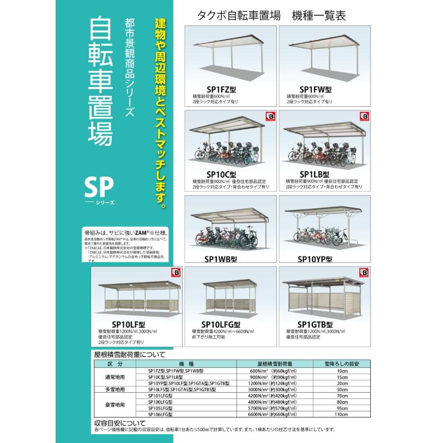 サイクルポート タクボ 物置 TAKUBO 田窪工業所 SP10YP型シリーズ 5台