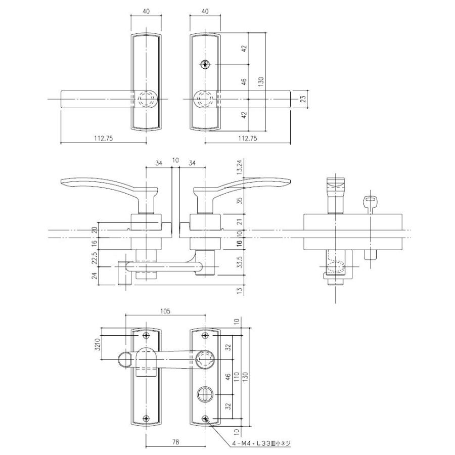 門扉　錠　取っ手　取手単体　TOEX　ガーデン　ZCK型錠　交換用　LIXIL　鍵つき　囲い　塀　ディズニー門扉　境界　屋外　DIY　リクシル　SMAE14　両開き用　壁