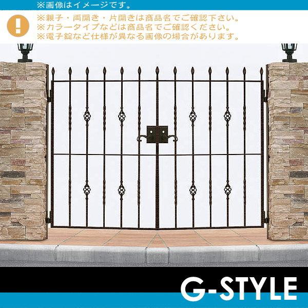 鋳物門扉　YKK　YKKap　扉1枚寸法　トラディシオン門扉7B型　700×1200　門柱仕様　両開きセット　シャローネ　07-12　打掛錠3型　本体・取っ手(取手)セット