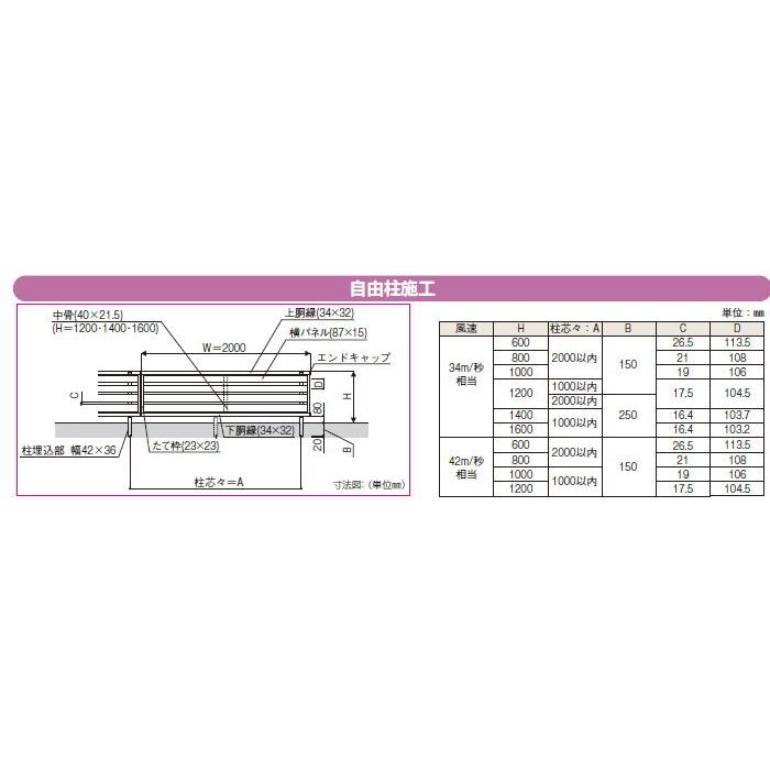 フェンス 目隠し   YKK YKKap  ルシアスフェンスF04型   フェンス本体   複合カラー   H1200 W2000×H1200ｍｍ   横スリットタイプ   境界 屋外 アルミ 形材フェ｜sjg-f｜03