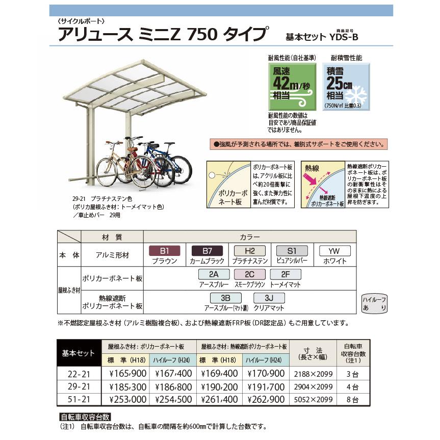 サイクルポート YKK YKKap アリュース ミニZ 750タイプ 基本