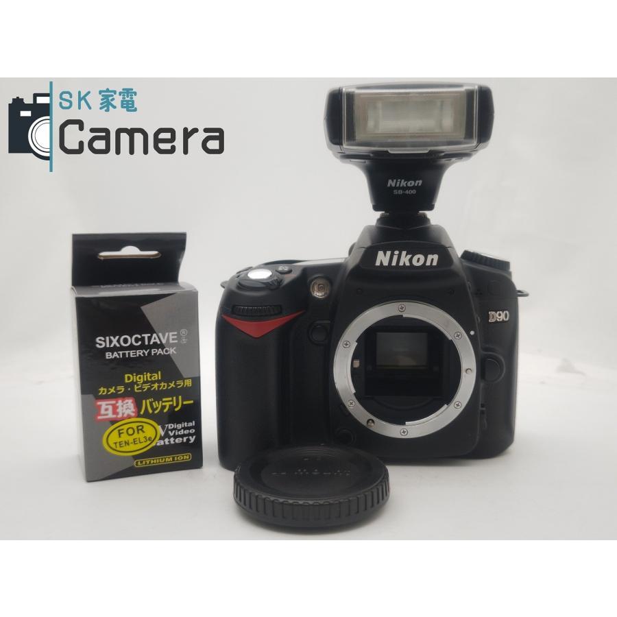 中古】 Nikon D90 + SB-400 ストロボ脱着不可 USBで充電出来る互換性 