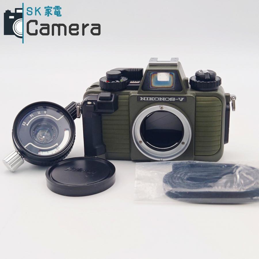 【中古】 NIKON NIKONOS-V NIKKOR 35ｍｍ F2.5 オリーブ シャッター 露出 動作 ニコン ニコノス キャップ付の画像