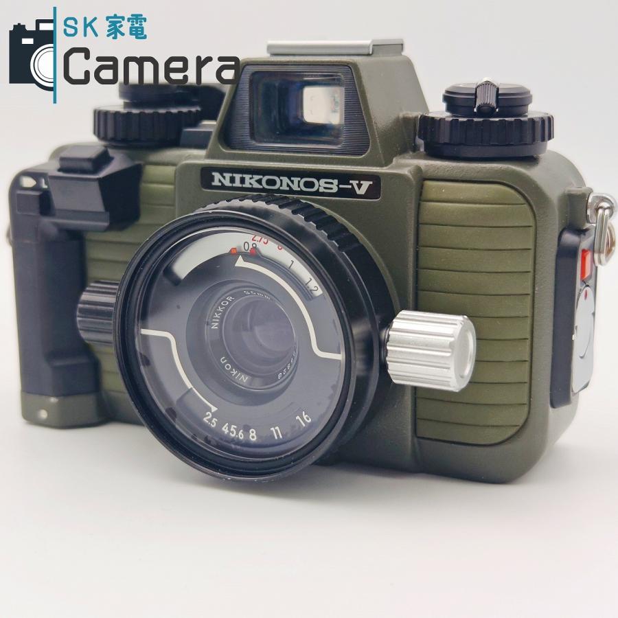 【中古】 NIKON NIKONOS-V NIKKOR 35ｍｍ F2.5 オリーブ シャッター 露出 動作 ニコン ニコノス キャップ付の画像