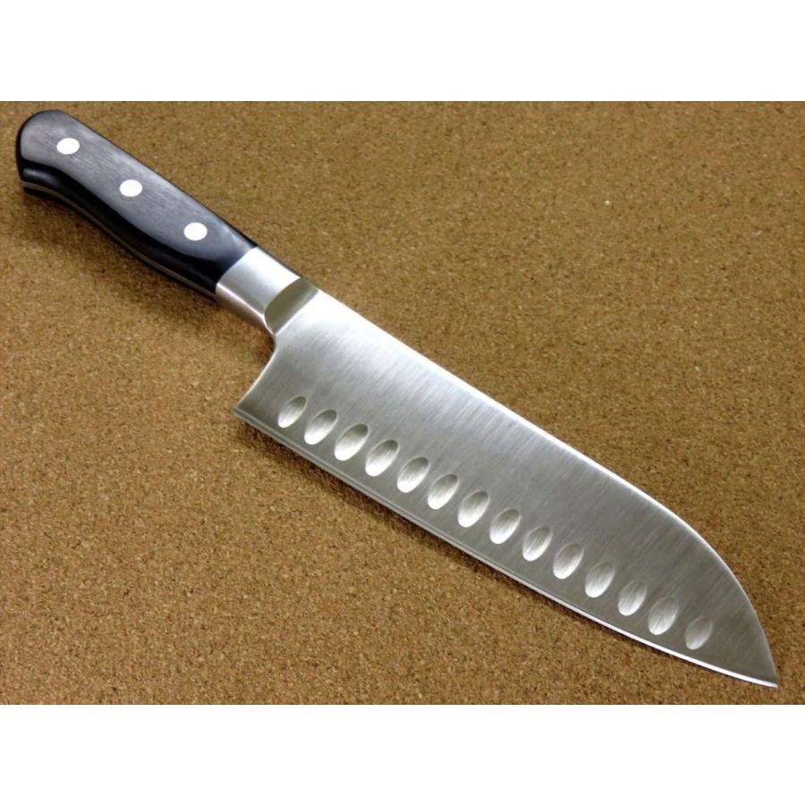 関の刃物 サーモン三徳包丁 175mm モリブデン 口金付 ディンプル 両刃万能 包丁 サーモン三徳包丁 17.5cm (175mm) 関の刃物 ディンプル