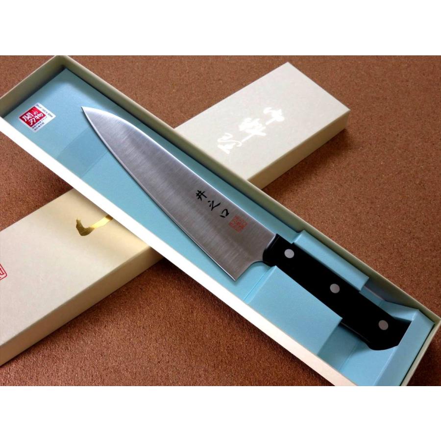 関の刃物 牛刀 180mm 伊勢屋治平 マイカルタ 口金 両刃 洋包丁