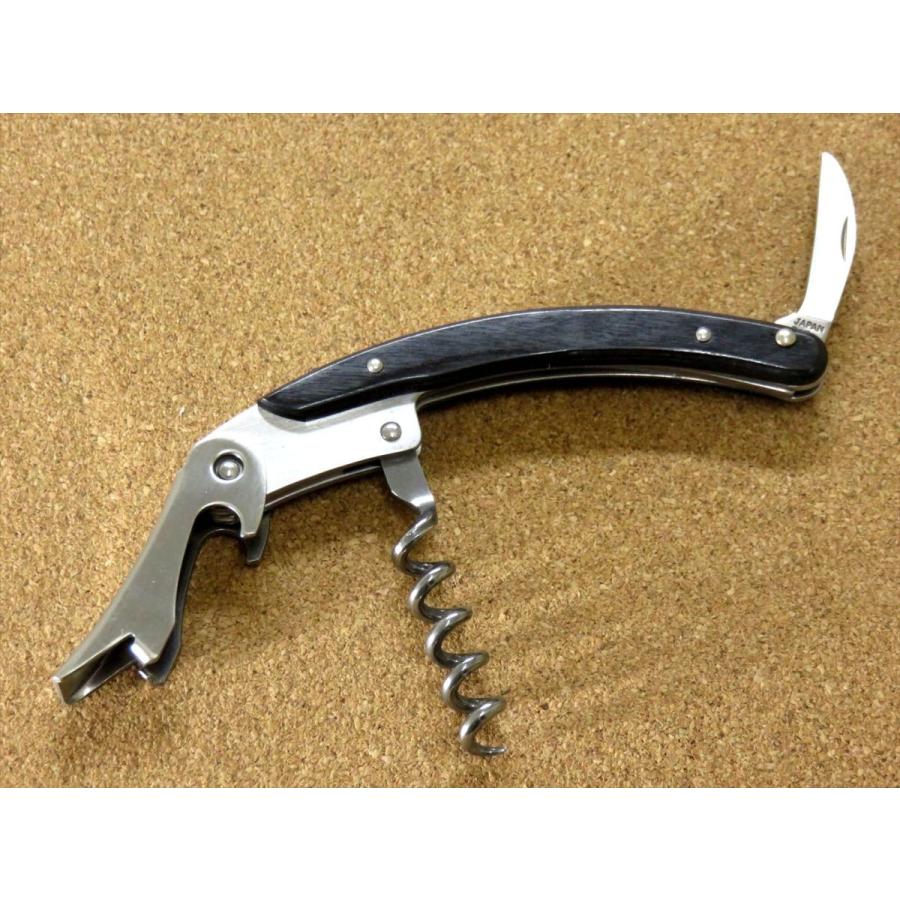 ソムリエナイフ 黒合板 WINEXとMAXOSが共同開発 関の刃物