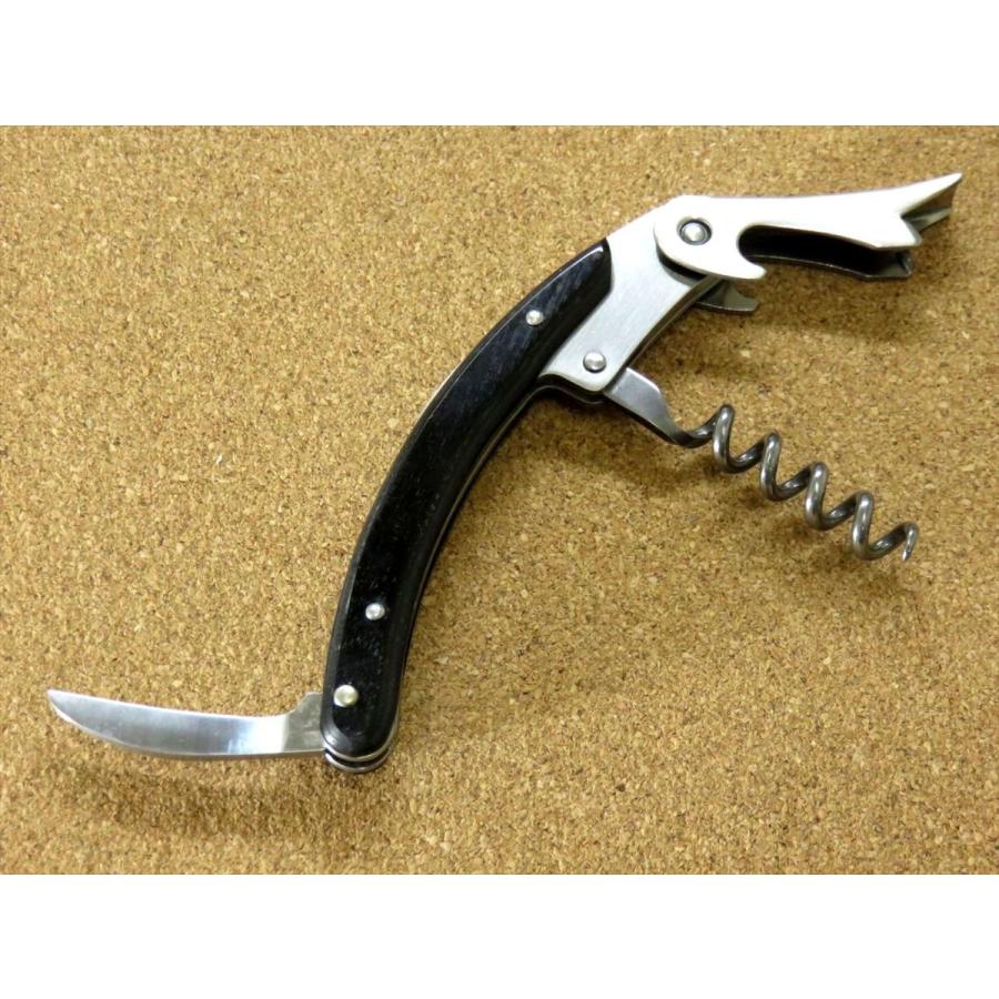 ソムリエナイフ 黒合板 WINEXとMAXOSが共同開発 関の刃物 クレッセント