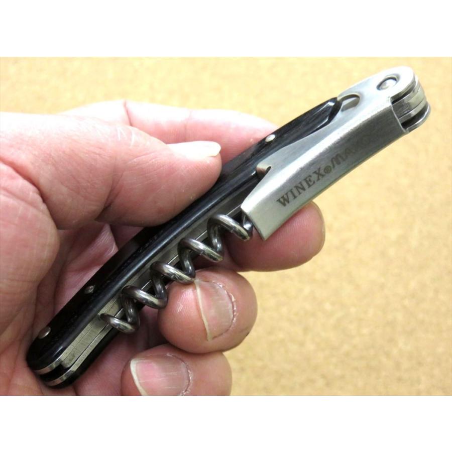 ソムリエナイフ 黒合板 WINEXとMAXOSが共同開発 関の刃物 クレッセント