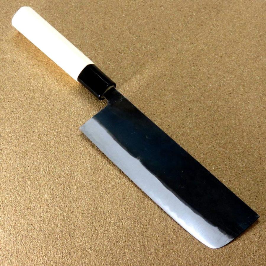 関の刃物 菜切包丁 16.5cm (165mm) 北正 無印 白鋼 2号 三枚合 黒打
