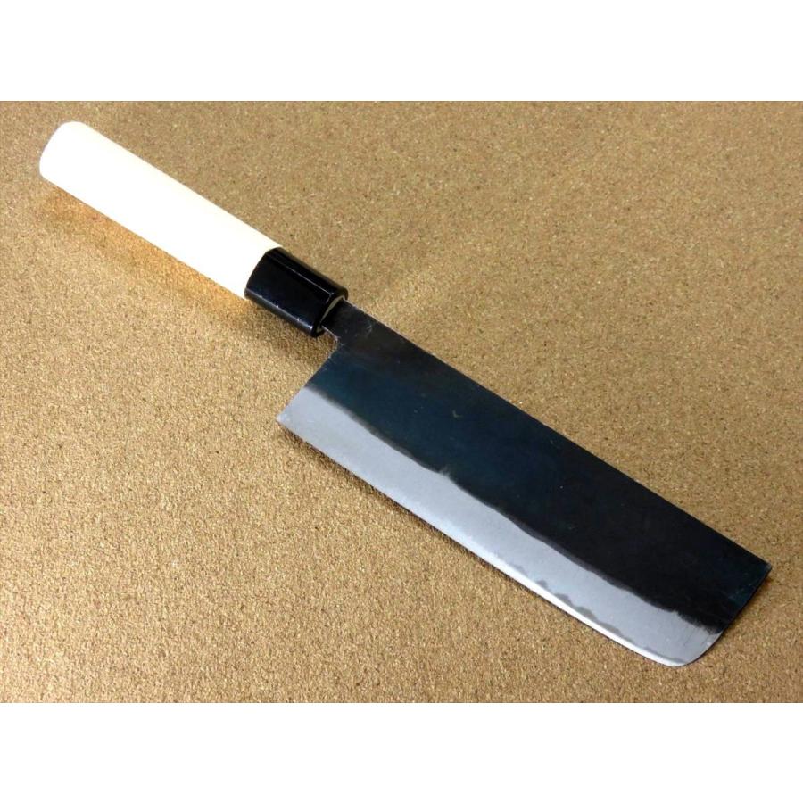 三条 吉兼 黒打 菜切 165mm 包丁 白鋼 槌目 和包丁 手打ち 刃物 三条