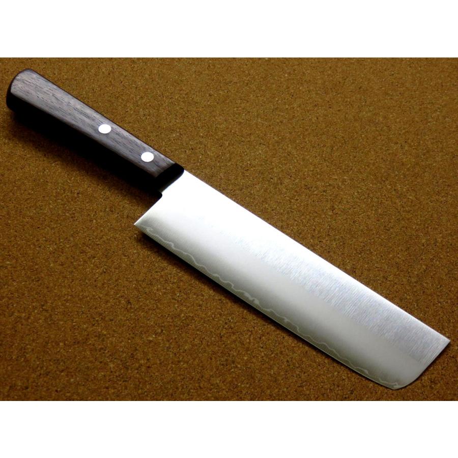 関の刃物 菜切り包丁 165mm 鎚目鍛造 本割込 3層鋼 口金付き 野菜 両刃