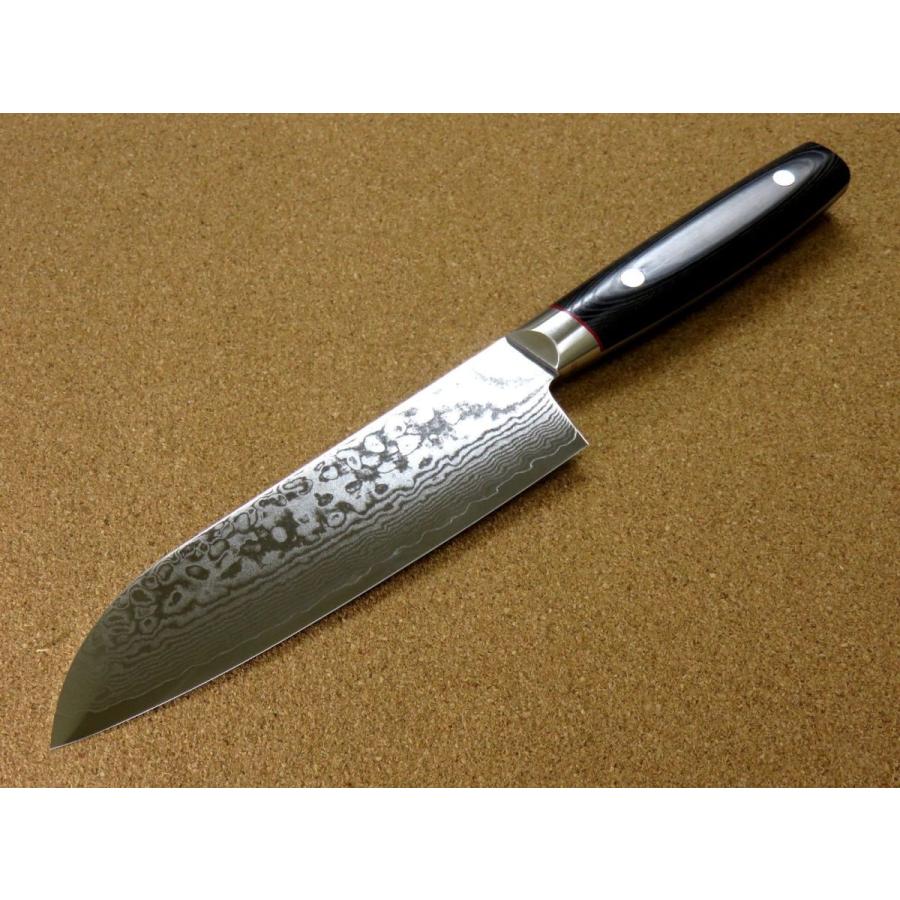 関の刃物 三徳包丁 170mm 彩雲 VG10 33層 ダマスカス 両刃万能包丁