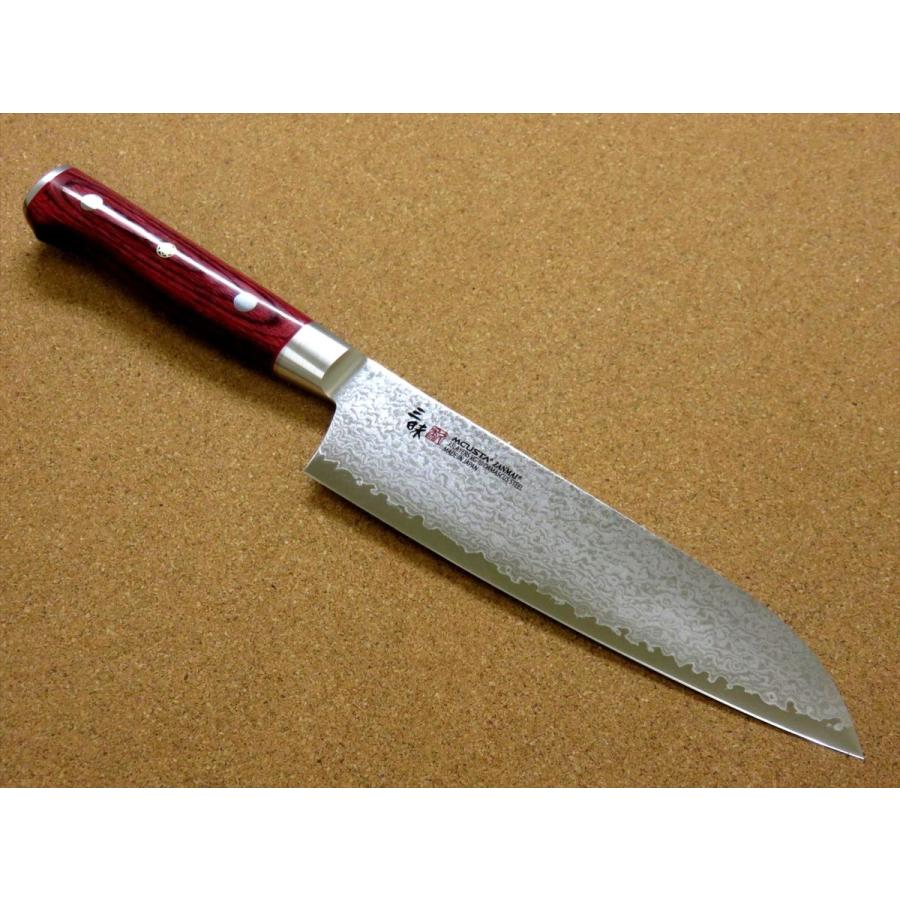 関の刃物 三徳包丁 180mm 三昧 クラシック プロ ダマスカス 紅蓮 33層