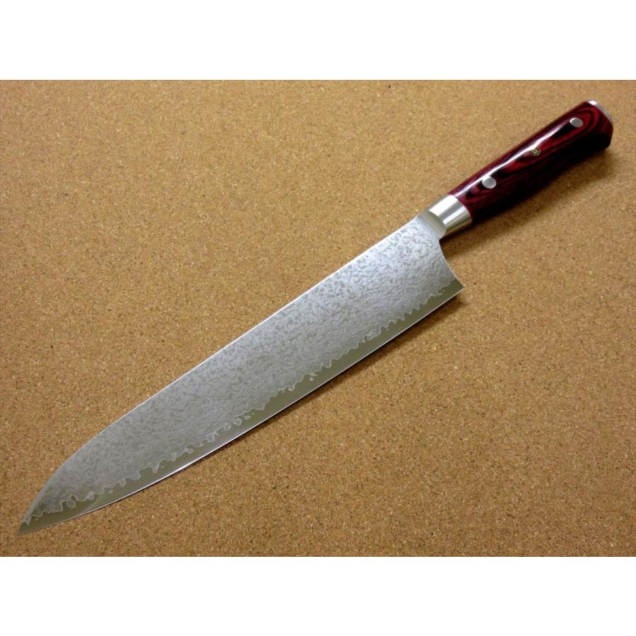 関の刃物 牛刀 24cm (240mm) 三昧 クラシック プロ ダマスカス 紅蓮 33