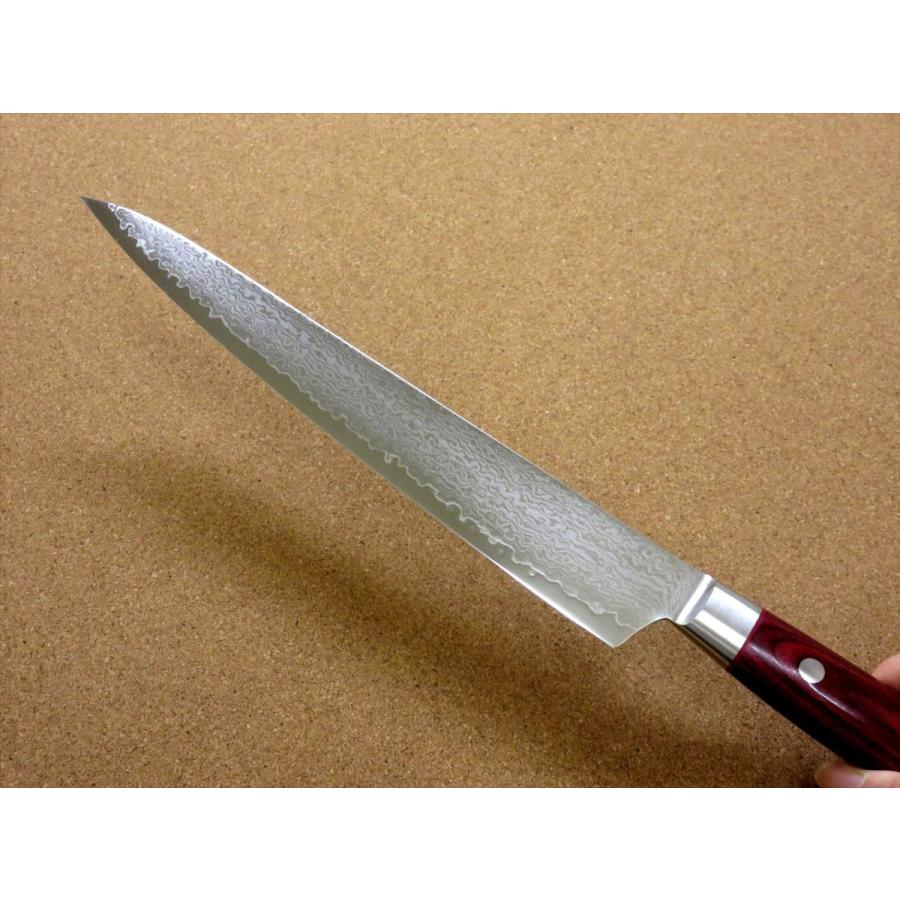 関の刃物 筋引包丁 240mm 三昧 クラシック プロ ダマスカス 紅蓮 刺身 包丁 筋引包丁 24cm (240mm) 三昧 クラシック プロ 紅蓮 関の