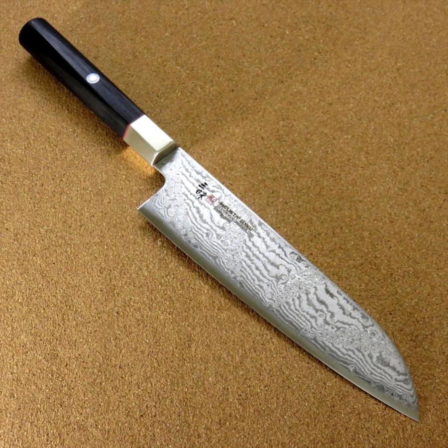 包丁 三徳包丁 18cm (180mm) 三昧 ハイブリッド スプラッシュ ダマスカス33層 VG-10 関の刃物 ステンレス 黒合板 両刃 万能包丁 日本製｜sk2excellent