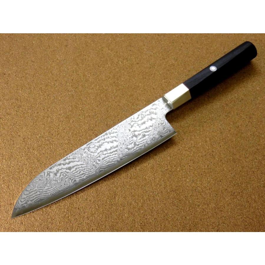 包丁 三徳包丁 18cm (180mm) 三昧 ハイブリッド スプラッシュ ダマスカス33層 VG-10 関の刃物 ステンレス 黒合板 両刃 万能包丁 日本製｜sk2excellent｜04