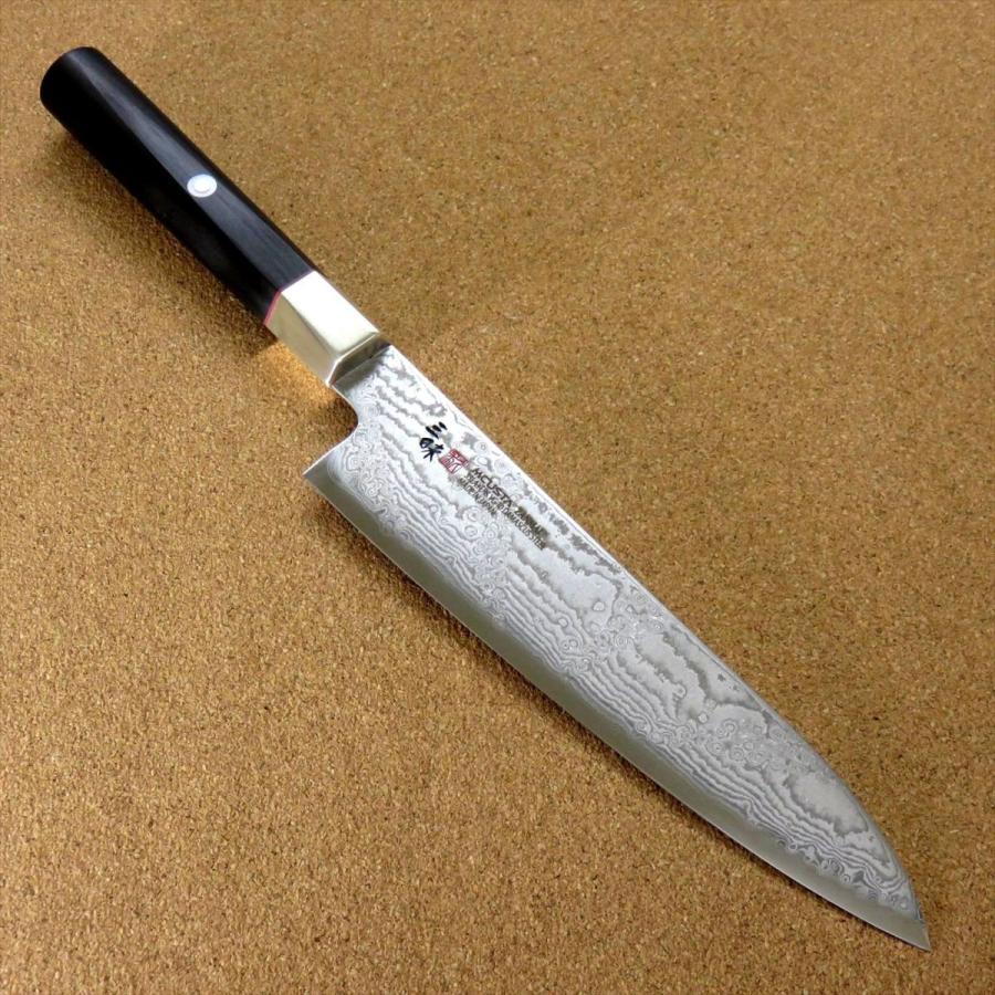 包丁 牛刀 18cm (180mm) 三昧 ハイブリッド スプラッシュ ダマスカス 33層 VG-10 関の刃物 黒合板 両刃 万能包丁 洋包丁 肉切り 日本製｜sk2excellent