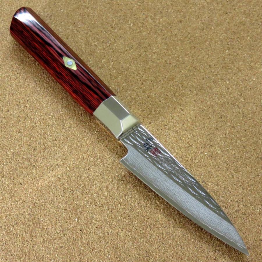関の刃物 パーリングナイフ 90mm 三昧 波目 ダマスカス33層 小型両刃包丁 包丁 パーリング ナイフ 9cm (90mm) 三昧 波目 関の刃物 ダマスカス33