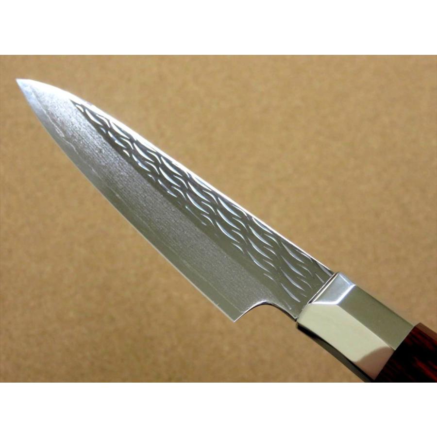 関の刃物 ペティナイフ 110mm 三昧 波目 ダマスカス33層 小型両刃包丁 包丁 ペティナイフ 11cm (110mm) 三昧 波目 関の刃物 ダマスカス