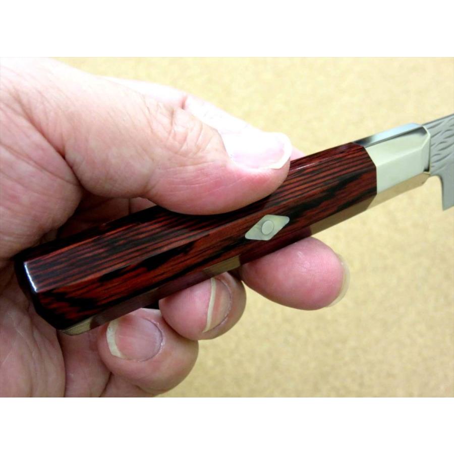 関の刃物 ペティナイフ 150mm 三昧 波目 ダマスカス33層 小型両刃 包丁