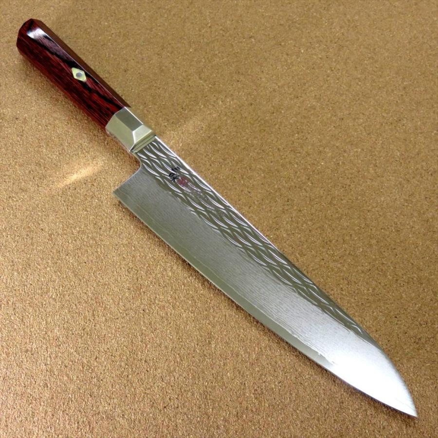 関の刃物 牛刀 210mm 三昧 波目 ダマスカス33層 両刃万能 洋包丁