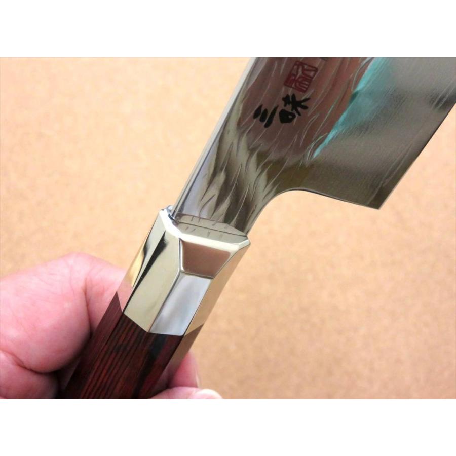 関の刃物 菜切り包丁 165mm 三昧 波目 ダマスカス33層 野菜 両刃包丁