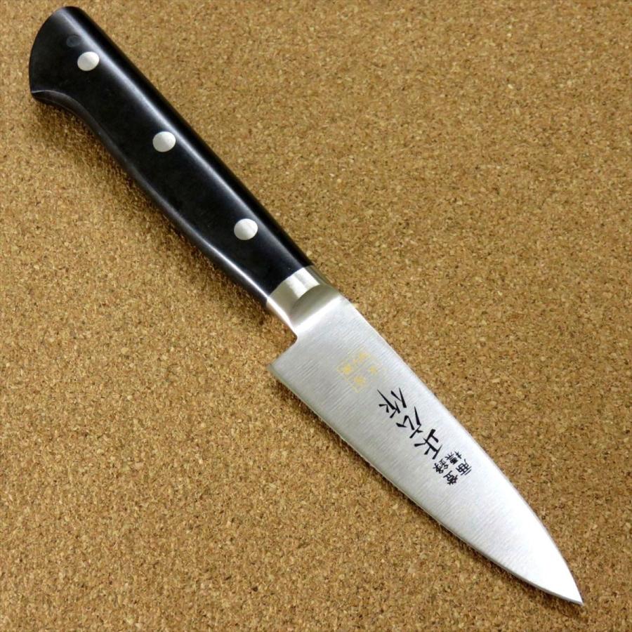 関の刃物 ペティナイフ 90mm 正広 本焼 MV鋼 モリブデン 果物包丁 両刃-
