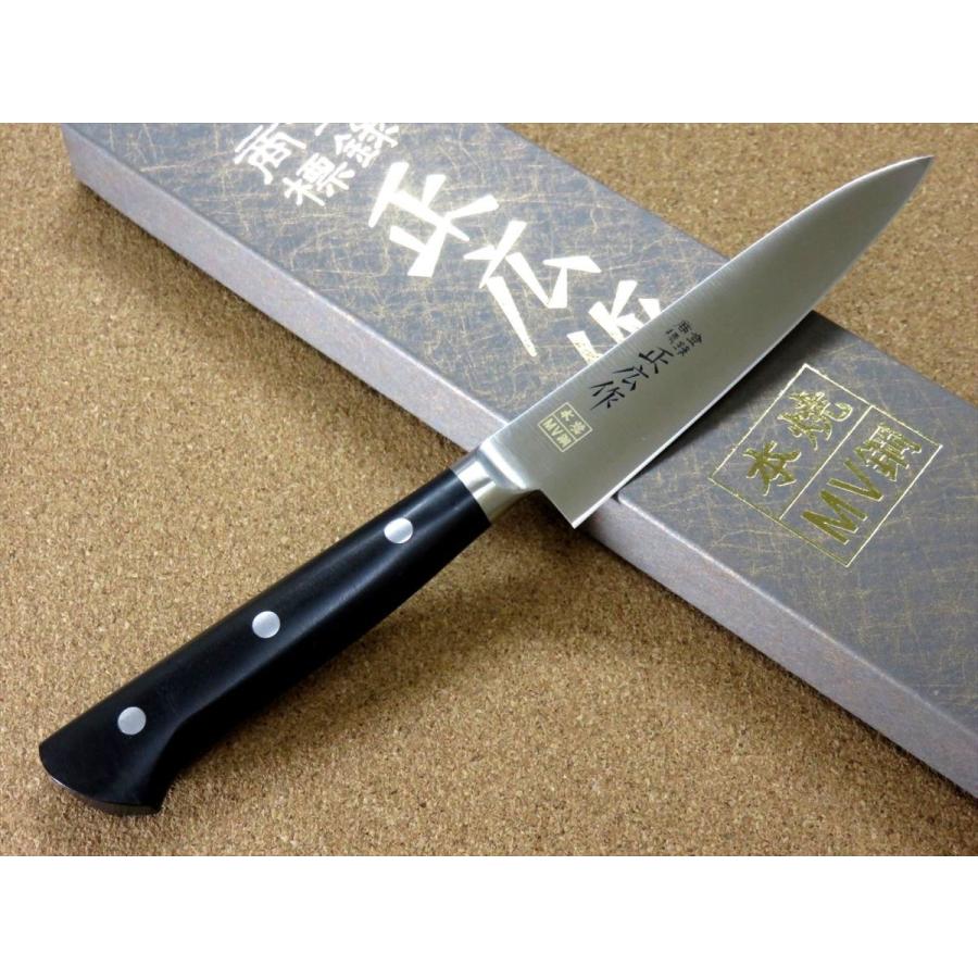 包丁 ペティナイフ 12cm (120mm) 正広 関の刃物 本焼 MV鋼 MBS-26 モリブデンバナジウム 両刃 小型ナイフ 果物包丁 野菜 皮むき 日本製｜sk2excellent｜02