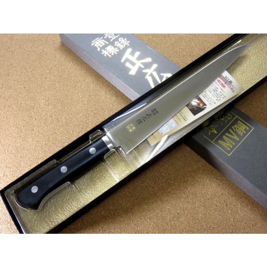 関の刃物 筋引包丁 240mm 正広 本焼 MV鋼 モリブデン 刺身 両刃包丁 正広 包丁 筋引包丁 24cm (240mm) 関の刃物 本焼 MV鋼