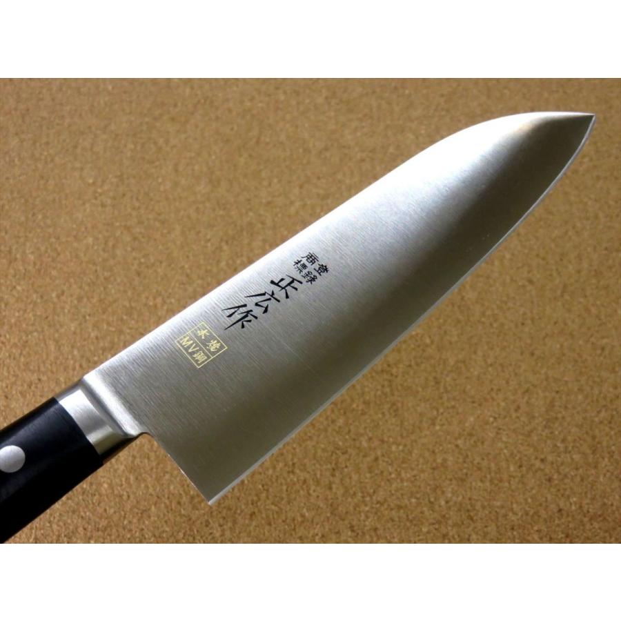 包丁 三徳包丁 17.5cm (175mm) 正広 関の刃物 本焼 MV鋼 モリブデン 両刃 万能包丁 文化包丁 日本製の画像