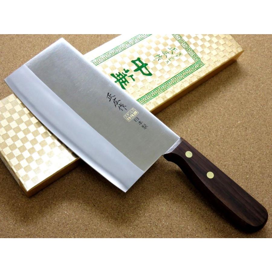 包丁 中華包丁 17.5cm (175mm) 正広作 関の刃物 角小型 薄口 モリブデン 中華料理 万能包丁 肉切り 魚切り 野菜切り 身幅の大きい 日本製｜sk2excellent｜02