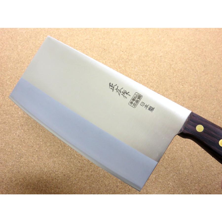 関の刃物 中華包丁 195mm 正広作 角中型 薄口 中華料理 万能包丁 日本製 正広 包丁 中華包丁 19.5cm (195mm) 関の刃物 角中型 中厚 本割