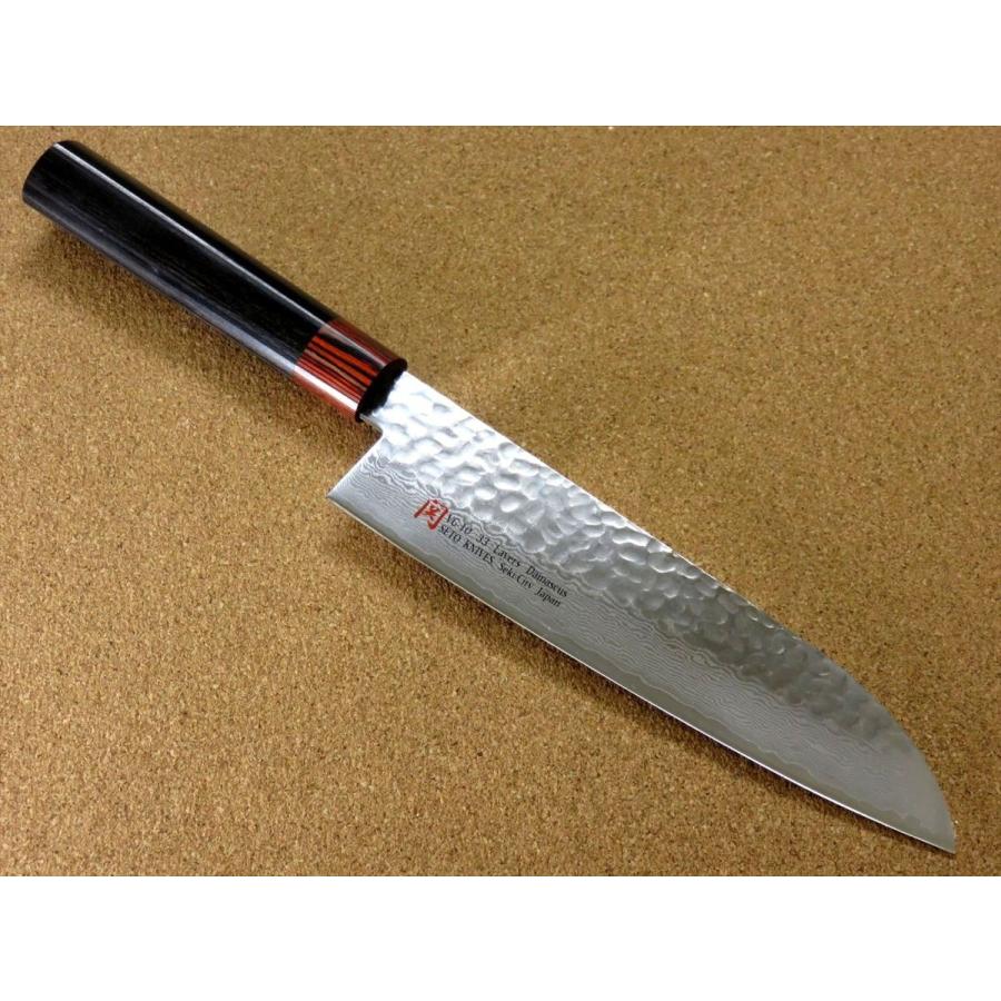 包丁 三徳包丁 18cm (180mm) 関の刃物 伊勢屋 ダマスカス 33層 V金10号