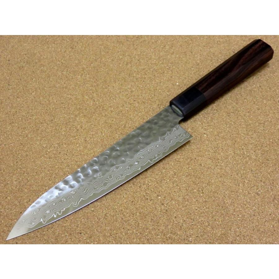 関の刃物 牛刀 180mm ダマスカス 45層 鎚目鍛造 肉 魚 野菜 両刃包丁 包丁 牛刀 18cm (180mm) 関の刃物 ダマスカス 45層 10A