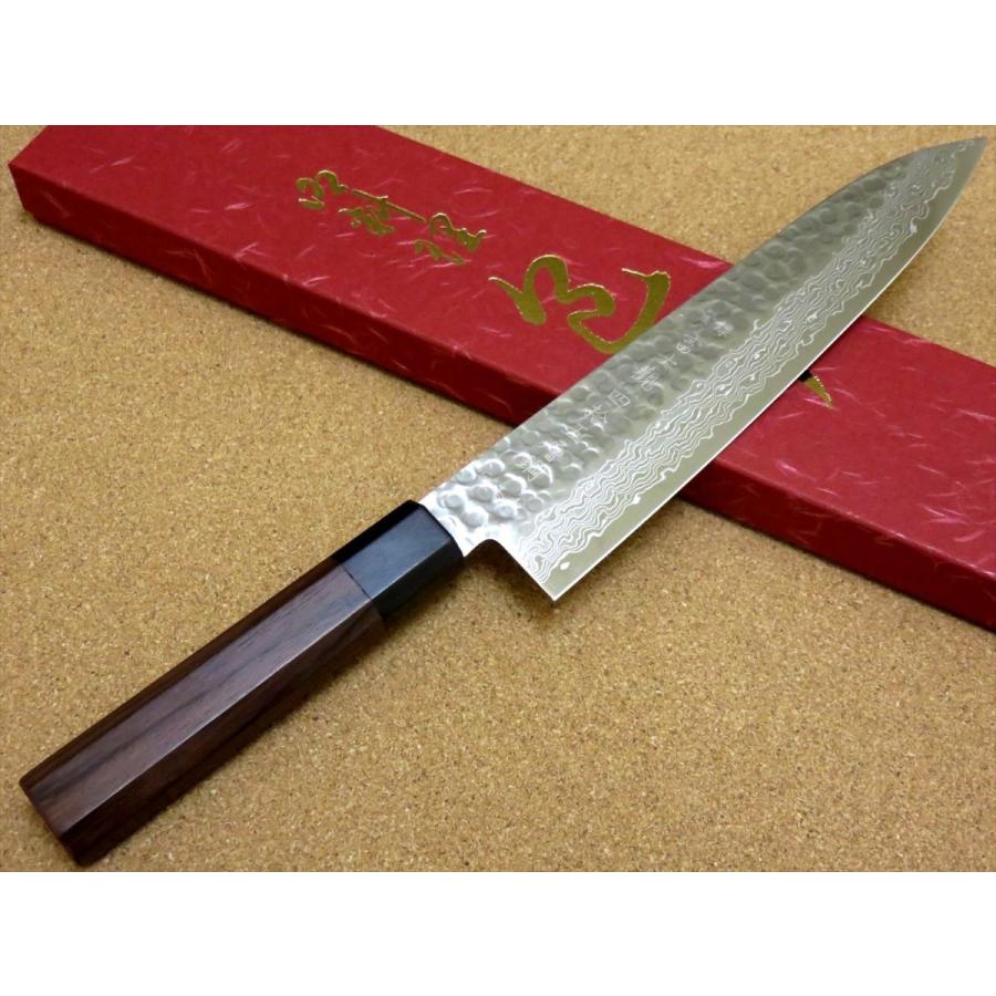 関の刃物 牛刀 210mm ダマスカス 45層 鎚目鍛造 肉 魚 野菜 両刃包丁 包丁 牛刀 21cm (210mm) 関の刃物 ダマスカス 45層 10A