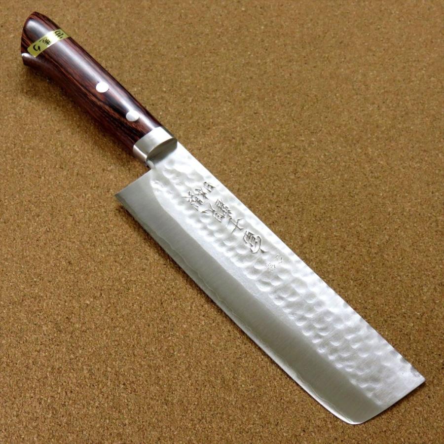 関の刃物 菜切り包丁 165mm 鎚目鍛造 本割込 3層鋼 口金付き 野菜 両刃 包丁 菜切り包丁 16.5cm (165mm) 関の刃物 本割込 3層鋼 V金1号 VG-1