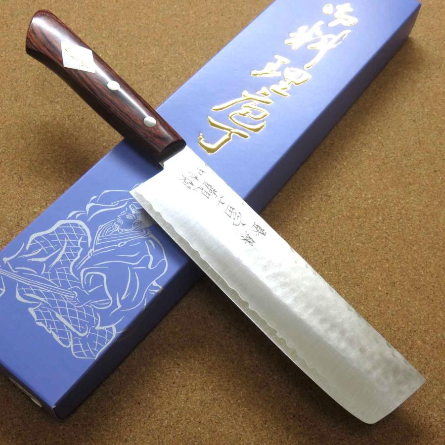 関の刃物 菜切り包丁 16.5cm (165mm) 富士觀 鎚目鍛造 本割込 3層鋼 V