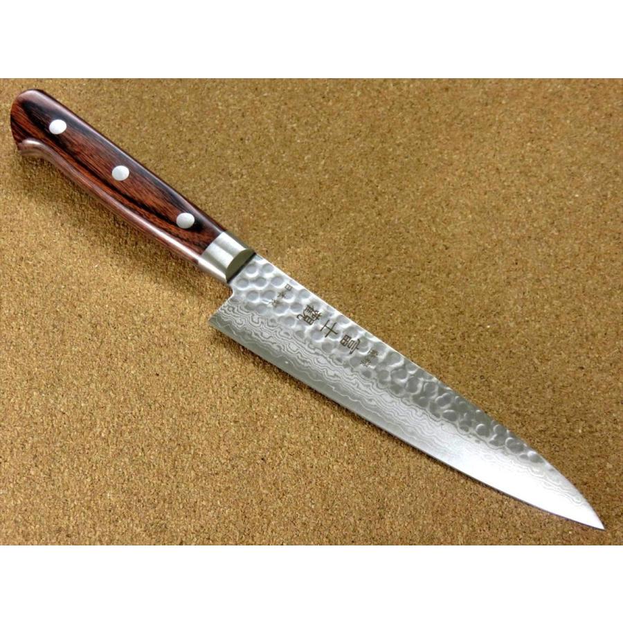 包丁 ペティナイフ 14cm (140mm) 関の刃物 ダマスカス 鎚目鍛造 V金10