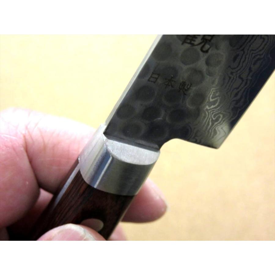 包丁 ペティナイフ 14cm (140mm) 関の刃物 ダマスカス 鎚目鍛造 V金10