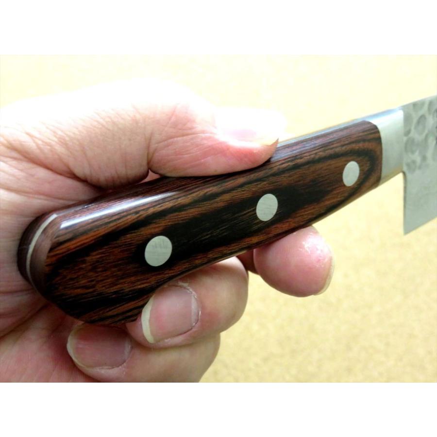 包丁 三徳包丁 18.5cm (185mm) 関の刃物 ダマスカス 鎚目鍛造 V金10号